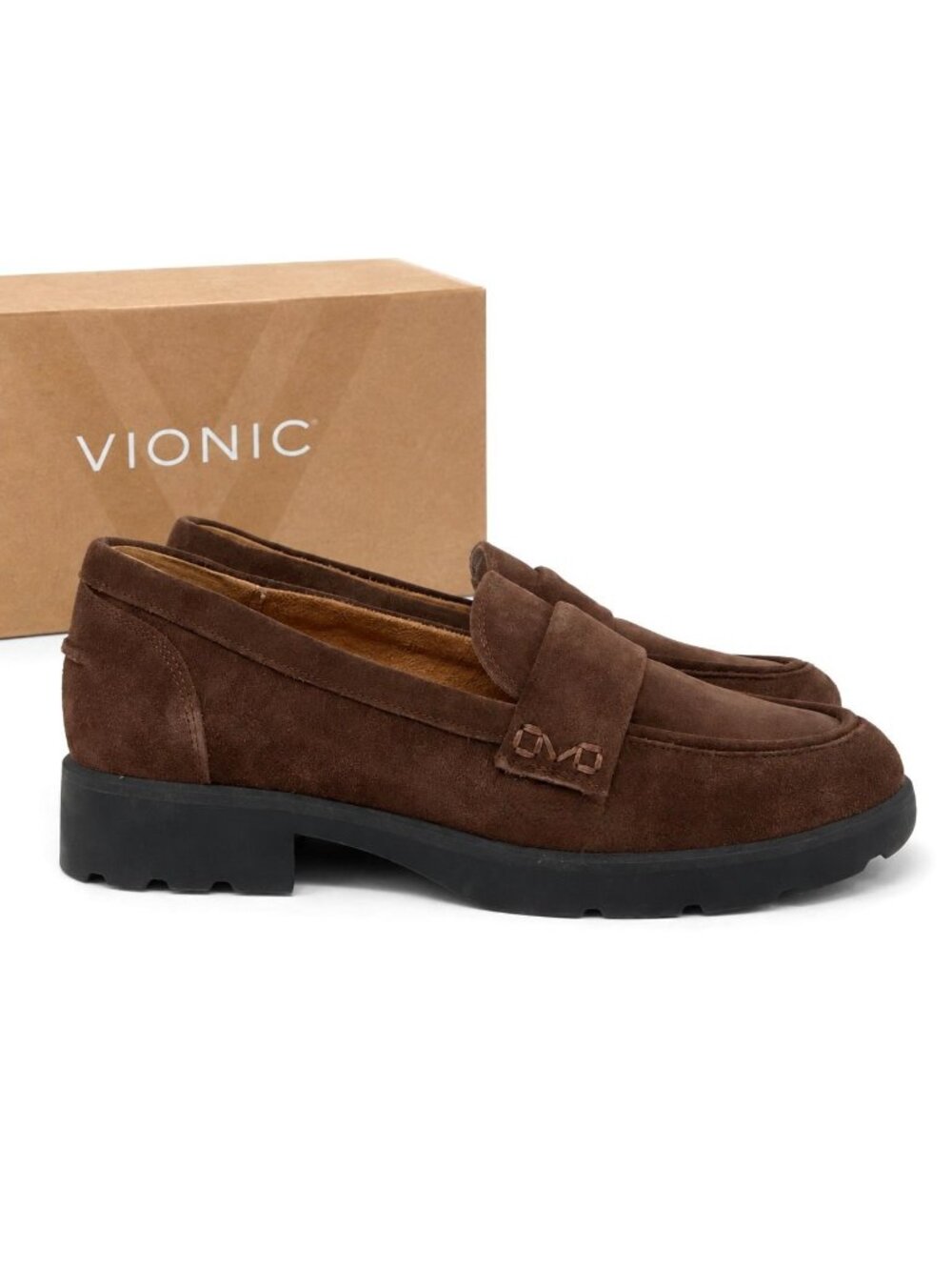 Vionic Cleo Loafers Womens 8 M Coffee Brown Suede Arch Support Slip On Comfort - Picture 3 of 9
